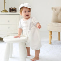 baby boy clothes white baptism baby romper set with hat turndown collar newborn first boy birthday clothing 3-24M