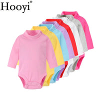 Baby Boy Clothes 100% Cotton Pure Solid Newborn Bodysuits Turtleneck Premature Clothing Shirts Tops 0 1 2 3 Years PJS Soft