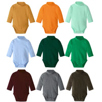 Baby Boy Clothes 100% Cotton Pure Solid Newborn Bodysuits Turtleneck Premature Clothing Shirts Tops 0 1 2 3 Years PJS Soft