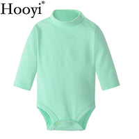 Baby Boy Clothes 100% Cotton Pure Solid Newborn Bodysuits Turtleneck Premature Clothing Shirts Tops 0 1 2 3 Years PJS Soft