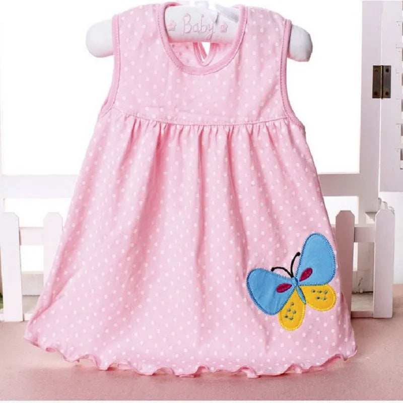Baby Girls Princess Dress Summer Clothes Cotton Clothing 0-2 Years