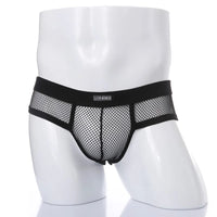 Men's Boxer Shorts Low Rise Mesh Trunk Underwear Black White