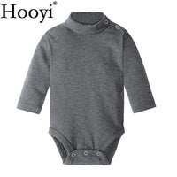 Baby Boy Clothes 100% Cotton Pure Solid Newborn Bodysuits Turtleneck Premature Clothing Shirts Tops 0 1 2 3 Years PJS Soft