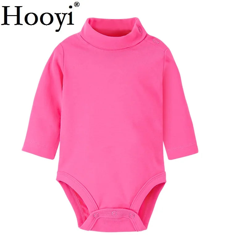 Baby Boy Clothes 100% Cotton Pure Solid Newborn Bodysuits Turtleneck Premature Clothing Shirts Tops 0 1 2 3 Years PJS Soft
