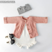 Baby Girls Clothes Autumn Baby knitted Romper Set Infant Newborn Baby Girl Cardigan Boys Sweater Cotton Baby Jumpsuit For Girls