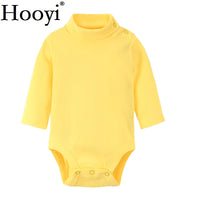 Baby Boy Clothes 100% Cotton Pure Solid Newborn Bodysuits Turtleneck Premature Clothing Shirts Tops 0 1 2 3 Years PJS Soft