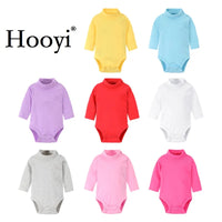 Baby Boy Clothes 100% Cotton Pure Solid Newborn Bodysuits Turtleneck Premature Clothing Shirts Tops 0 1 2 3 Years PJS Soft