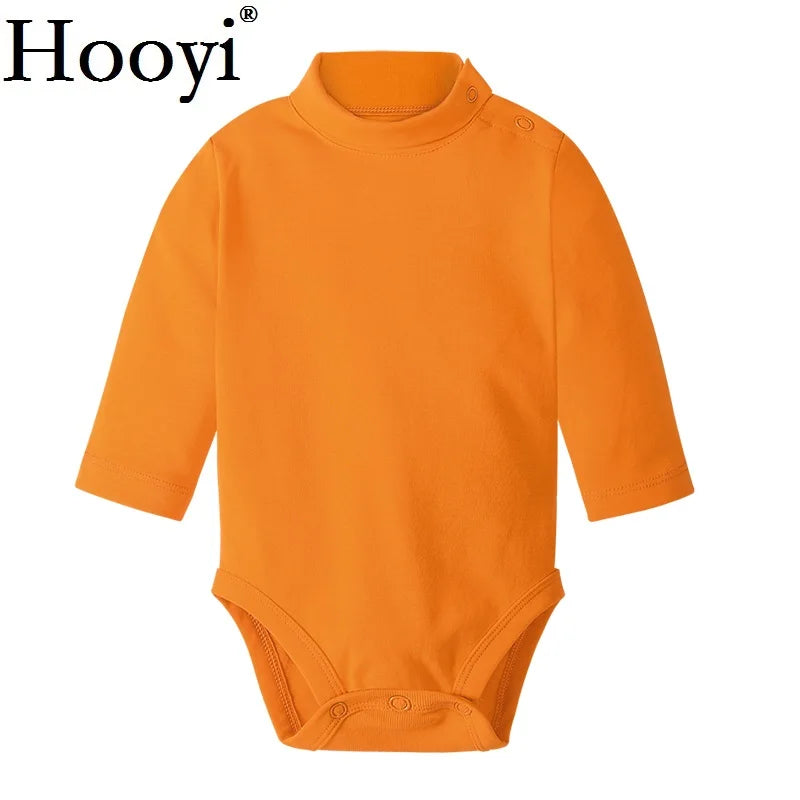 Baby Boy Clothes 100% Cotton Pure Solid Newborn Bodysuits Turtleneck Premature Clothing Shirts Tops 0 1 2 3 Years PJS Soft