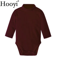 Baby Boy Clothes 100% Cotton Pure Solid Newborn Bodysuits Turtleneck Premature Clothing Shirts Tops 0 1 2 3 Years PJS Soft