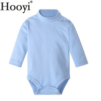 Baby Boy Clothes 100% Cotton Pure Solid Newborn Bodysuits Turtleneck Premature Clothing Shirts Tops 0 1 2 3 Years PJS Soft
