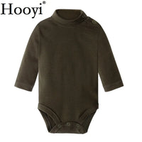 Baby Boy Clothes 100% Cotton Pure Solid Newborn Bodysuits Turtleneck Premature Clothing Shirts Tops 0 1 2 3 Years PJS Soft