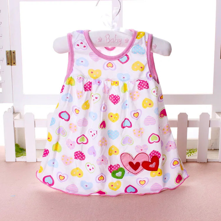 Baby Girls Princess Dress Summer Clothes Cotton Clothing 0-2 Years
