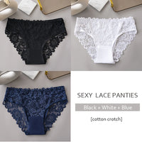 3PCS/Set Luxury Floral Embroidery Lace Panties Women's Briefs Breathable Underwear