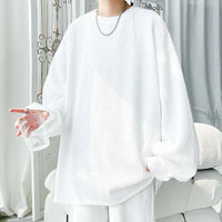 Men's Trendy Casual Long Sleeve T-Shirt High Street Loose Fit Comfortable Wear Modern Minimalist Style Everyday Essential