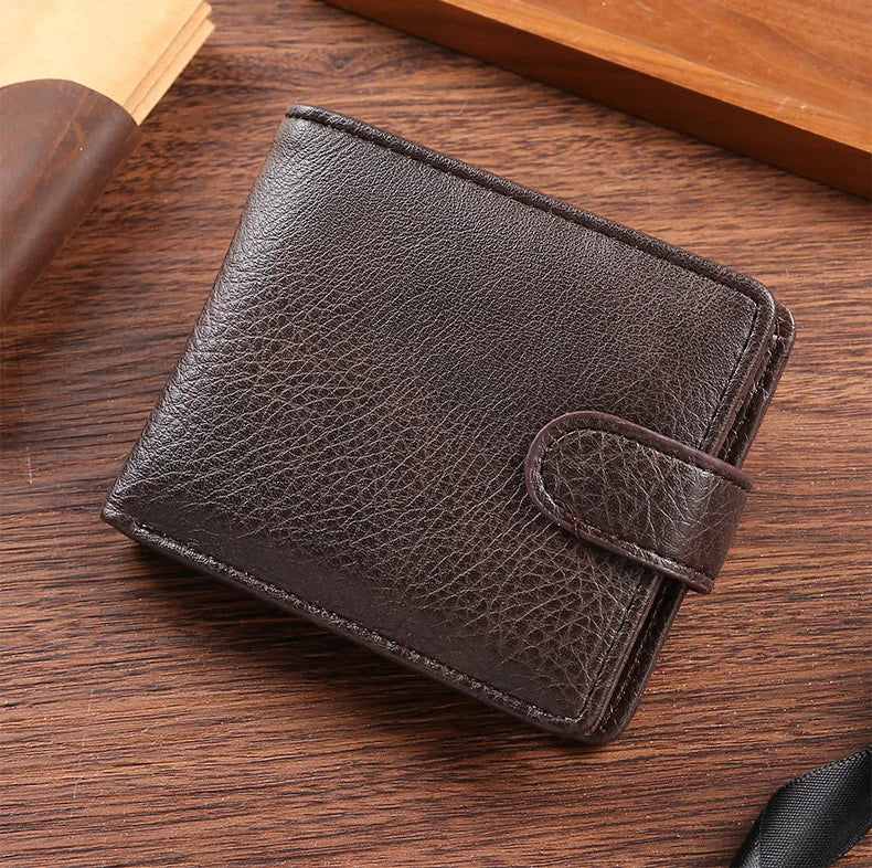 Vintage Wallet for Men Leather Short Hasp Man Wallets Casual Durable Coin Pouch Male Slim Photo ID Card Holders Purse Money Clip