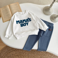 2025 Baby Boy Clothes MAMA'S BOY Sets Fall Baby Girl Infant Outfit Sweatshirt Top Pants 2Pcs Long Sleeve Winter Warm Infant Suit