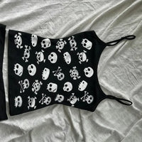 Gothic Women's Crop Top With Suspenders Y2K Vintage Emo Aesthetic Blouse Summer Top 90s Style