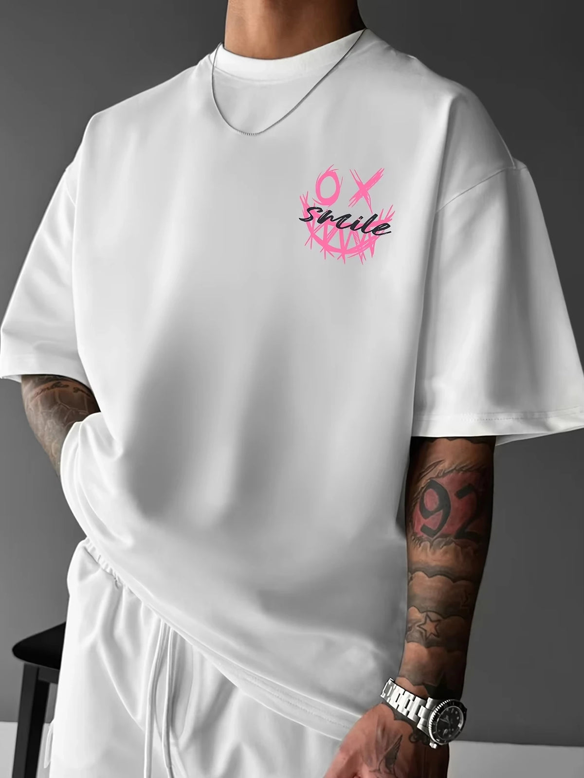 Men's Trendy Pattern Summer T-shirt Street Style Casual Cotton Suitable for Outdoor Sports and Daily Wear Men and Women T Shirt