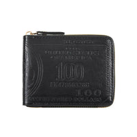 Men's Wallets with 100 US Dollar Pattern Hasp Male Leather Wallet with Zipper Card Holder Coin Pocket Purse Cartera Hombre