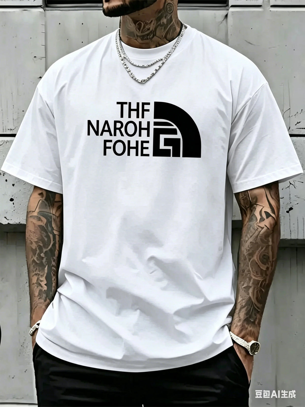 Men's Summer Trendy Round-neck T-shirt for Streetwear Loose Casual Top with Letter Print 100% Pure Cotton Comfortable Breathable