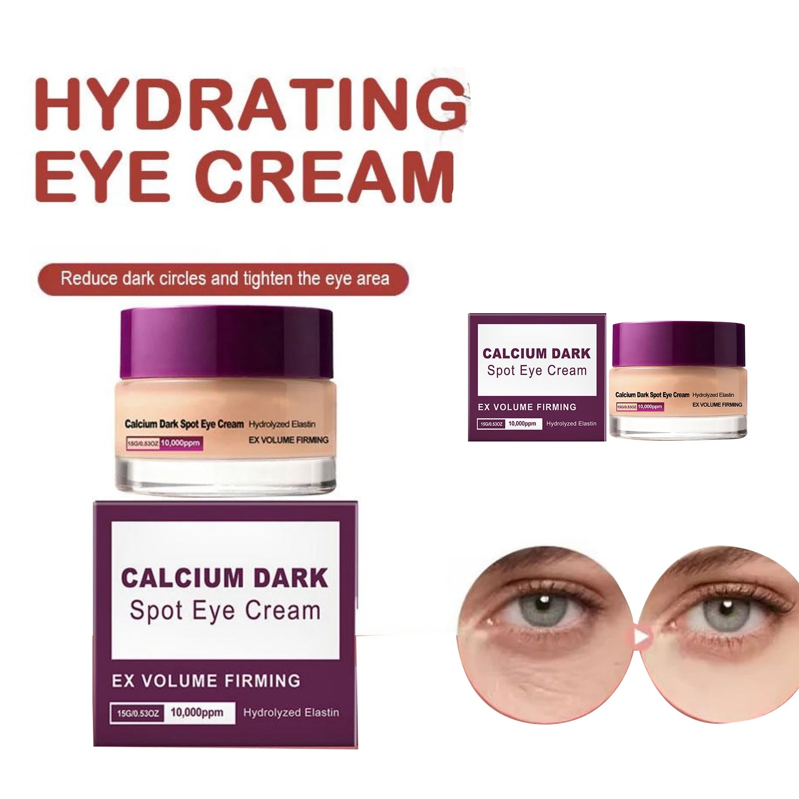 Calcium Eye Cream Dark Circle Care Supports Firmer Skin Helps Reduce Puffiness Brightening K Skin Care Under Eye Hydrolyzed