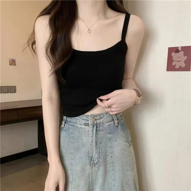 Crop Top Women's Sleeveless Fashion Camisole Basic T-Shirt Vest Tube Top