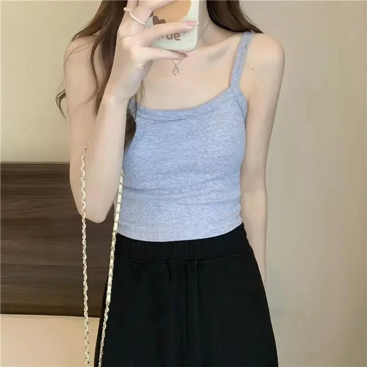 Crop Top Women's Sleeveless Fashion Camisole Basic T-Shirt Vest Tube Top