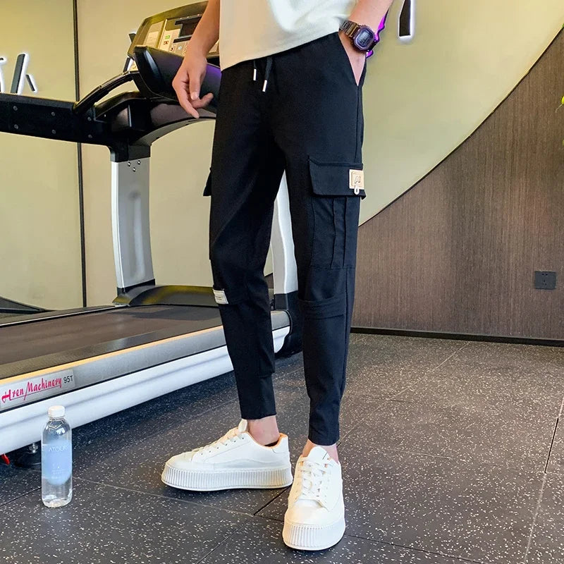 Cargo Pants for Men Summer Trendy Brand Tapered Pants New Casual Nine-point Pants
