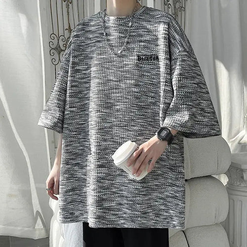 Tie-dyed Short-sleeved T-shirt Men's Summer Trendy Brand Retro Loose Large-size Top Trendy Round Neck Half-sleeved