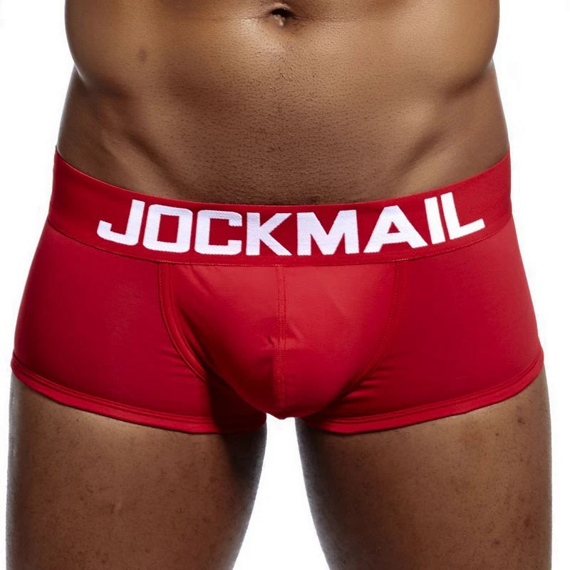Men's Cotton Boxer Briefs Trunk Underwear with Convex Pouch Design