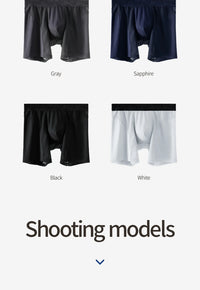 Extra Long Sports Underwear Men's Boxer Briefs Anti-Wear Leg Running Large Size Breathable Training Boxer Briefs