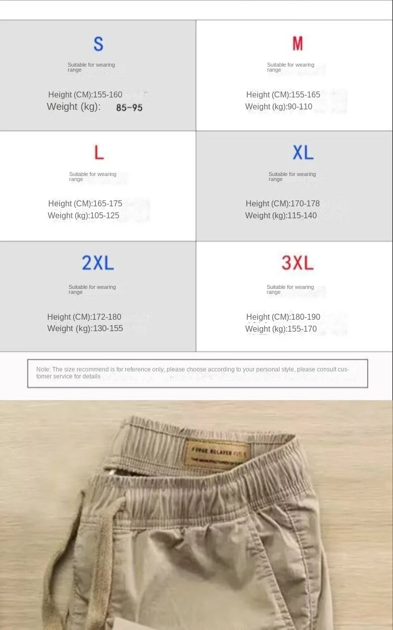 2025 Trendy Casual Cargo Pants for Men Lightweight Elastic Waist Pants Spring and Summer Casual Joggers