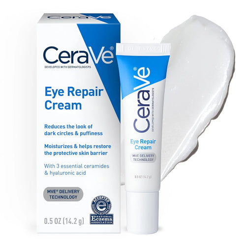 CeraVe Eye Repair Cream Under Eye Moisturizer With Hyaluronic Acid Niacinamide Marine Botanical Complex Daily Skin Care
