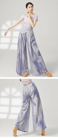 Women's wide-leg trousers made of chiffon, flowing and loose, suitable for formal party and wedding wear, as well as casual wear