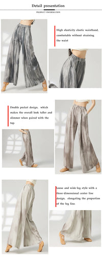 Women's wide-leg trousers made of chiffon, flowing and loose, suitable for formal party and wedding wear, as well as casual wear