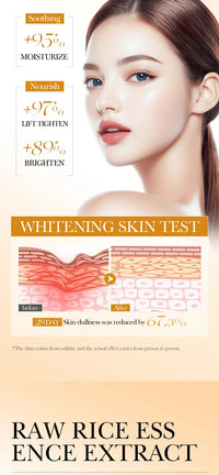 Rice Puree Skin Care Set & Soap Whitening Brighten Hydrating Moisturize Facial Cleanser+Toner+Essence+Lotion+Cream Skincare