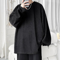 Men's Trendy Casual Long Sleeve T-Shirt High Street Loose Fit Comfortable Wear Modern Minimalist Style Everyday Essential