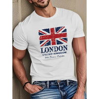 Men's pure cotton T-shirt trendy retro pattern print embellishment T-shirt casual street decoration T-shirt