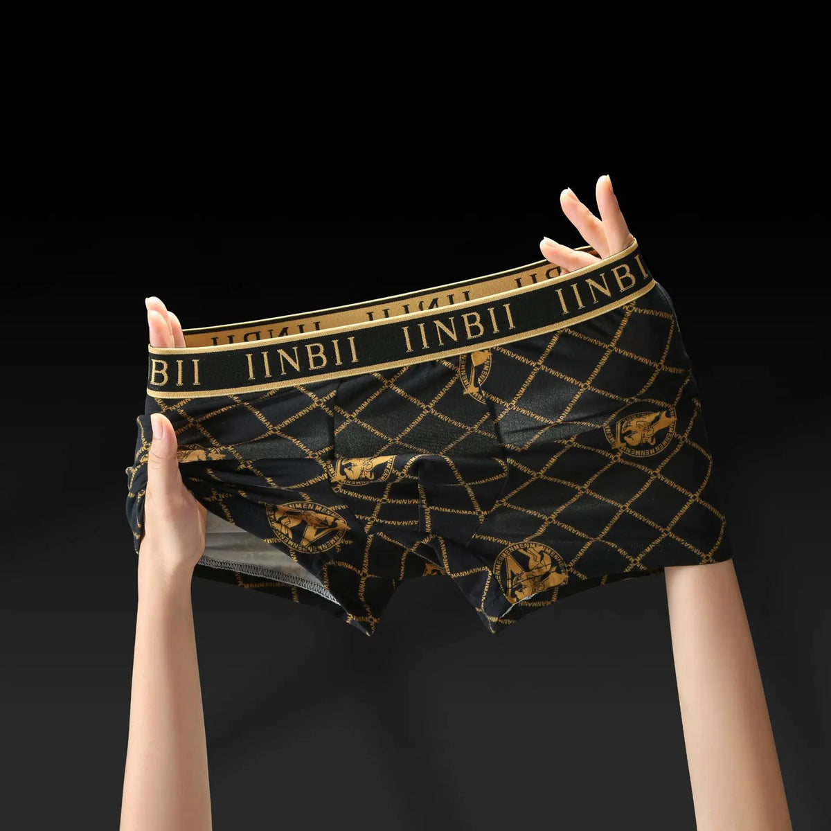 5 Pieces of Men's Boxer Briefs, Black Gold Random Soft, Breathable, Comfortable Skin-friendly Four Seasons Hot Men's Underwear