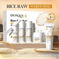 Rice Puree Skin Care Set & Soap Whitening Brighten Hydrating Moisturize Facial Cleanser+Toner+Essence+Lotion+Cream Skincare