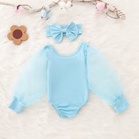 Newborn Baby Girl Clothes Spring Autumn Fashion Long Sleeve Bodysuit Lovely Jumpsuit Headband  2pcs Baby Girl Outfit Set
