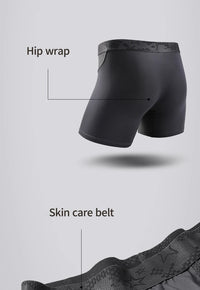 Extra Long Sports Underwear Men's Boxer Briefs Anti-Wear Leg Running Large Size Breathable Training Boxer Briefs