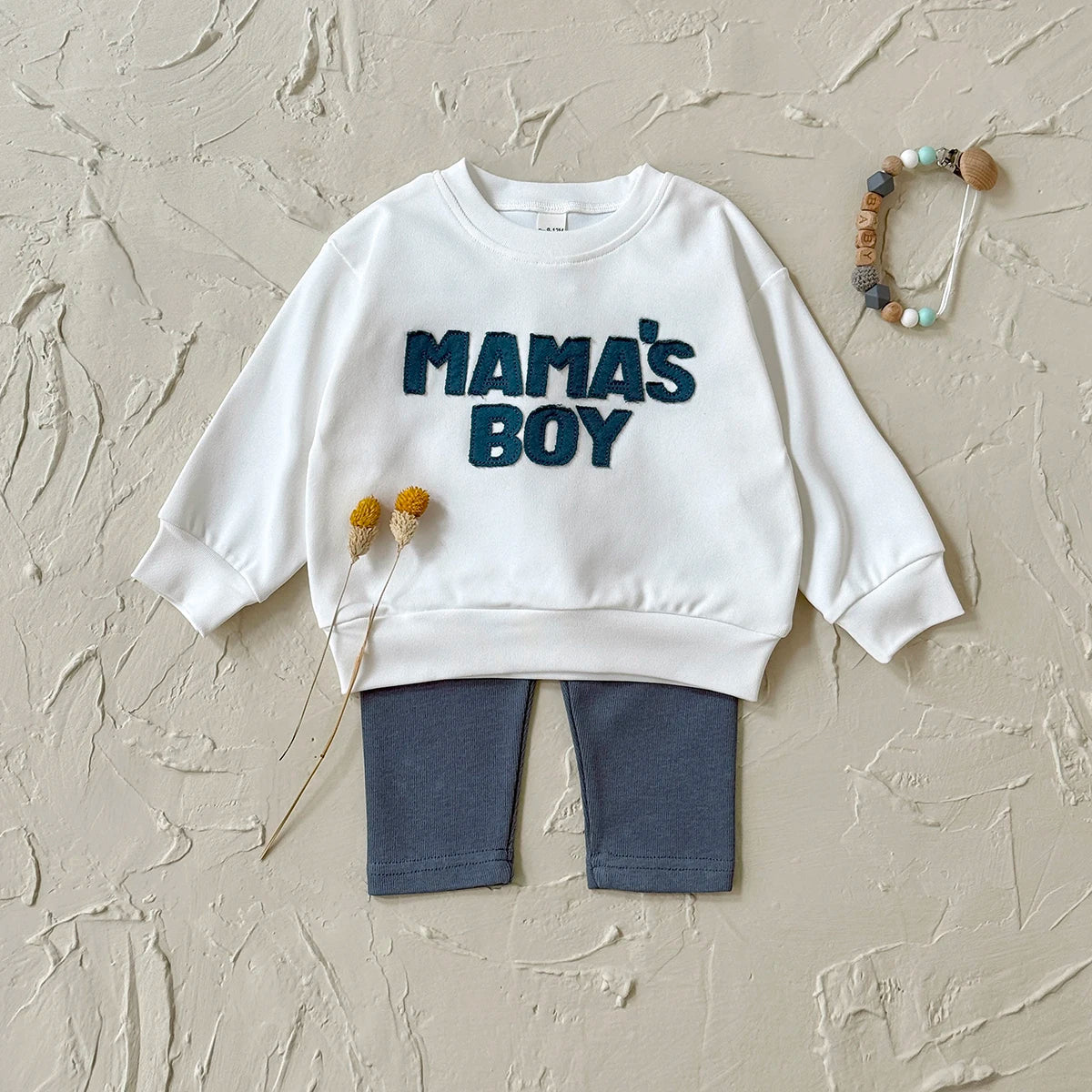 2025 Baby Boy Clothes MAMA'S BOY Sets Fall Baby Girl Infant Outfit Sweatshirt Top Pants 2Pcs Long Sleeve Winter Warm Infant Suit
