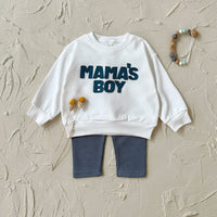 2025 Baby Boy Clothes MAMA'S BOY Sets Fall Baby Girl Infant Outfit Sweatshirt Top Pants 2Pcs Long Sleeve Winter Warm Infant Suit
