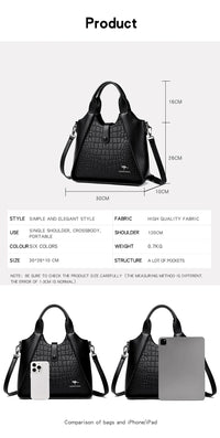 2024 New Fashion Trend Women's Handbag High Quality Soft Leather Women Shoulder Bolsas Solid Color Retro Female Tote Bags Sac