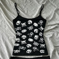 Gothic Women's Crop Top With Suspenders Y2K Vintage Emo Aesthetic Blouse Summer Top 90s Style