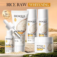 Rice Puree Skin Care Set & Soap Whitening Brighten Hydrating Moisturize Facial Cleanser+Toner+Essence+Lotion+Cream Skincare