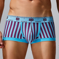 New Striped Boxer Briefs  Men's Comfortable Underwear Breathable Cotton Trunks with Elastic Waistband