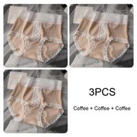 Women's Seamless Panties Set Pack Fashion Micro Underwear Lace Triangular Briefs
