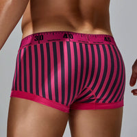 New Striped Boxer Briefs  Men's Comfortable Underwear Breathable Cotton Trunks with Elastic Waistband